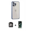 MARSİLYAN™- iPhone 15 Pro Max Kılıf Eksen Form Serisi - Siyah 360 Mat Full Body Arka Koruyucu + PVD Metal Kamera Lens - TU