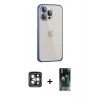 MARSİLYAN™- iPhone 15 Pro Max Kılıf Eksen Form Serisi - Siyah 360 Mat Full Body Arka Koruyucu + PVD Metal Kamera Lens - GI