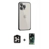MARSİLYAN™- iPhone 15 Pro Max Kılıf Eksen Form Serisi - Siyah 360 Mat Full Body Arka Koruyucu + PVD Metal Kamera Lens - TU