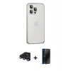 MARSİLYAN™- iPhone 15 Pro Max Kılıf Eksen Form Serisi - Siyah 3D Antistatik Hayalet Cam Ekran Koruyucu + Raze Metal Kamera Lens - LT