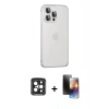 MARSİLYAN™- iPhone 15 Pro Max Kılıf Eksen Form Serisi - Siyah 3D Antistatik Mat Seramik Nano Ekran Koruyucu + Siyah PVD Metal Kamera Lens