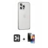 MARSİLYAN™- iPhone 15 Pro Max Kılıf Eksen Form Serisi - Siyah 3D Antistatik Mat Seramik Nano Ekran Koruyucu + PVD Metal Kamera Lens - GI