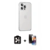 MARSİLYAN™- iPhone 15 Pro Max Kılıf Eksen Form Serisi - Siyah 3D Antistatik Mat Seramik Nano Ekran Koruyucu + PVD Metal Kamera Lens - TU