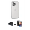 MARSİLYAN™- iPhone 15 Pro Max Kılıf Eksen Form Serisi - Siyah 3D Antistatik Mat Seramik Nano Ekran Koruyucu + Raze Metal Kamera Lens - LT