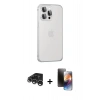 MARSİLYAN™- iPhone 15 Pro Max Kılıf Eksen Form Serisi - Siyah 3D Antistatik Mat Seramik Nano Ekran Koruyucu + Raze Metal Kamera Lens - GS
