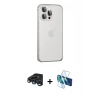 MARSİLYAN™- iPhone 15 Pro Max Kılıf Eksen Form Serisi - Siyah 3D Antistatik Seramik Nano Ekran Koruyucu + Raze Metal Kamera Lens - LT