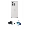 MARSİLYAN™- iPhone 15 Pro Max Kılıf Eksen Form Serisi - Siyah 3D Antistatik Seramik Nano Ekran Koruyucu + Raze Metal Kamera Lens - LT