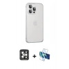 MARSİLYAN™- iPhone 15 Pro Max Kılıf Eksen Form Serisi - Siyah 3D Antistatik Seramik Nano Ekran Koruyucu + PVD Metal Kamera Lens - GI