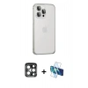 MARSİLYAN™- iPhone 15 Pro Max Kılıf Eksen Form Serisi - Siyah 3D Antistatik Seramik Nano Ekran Koruyucu + PVD Metal Kamera Lens - LT