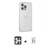MARSİLYAN™- iPhone 15 Pro Max Kılıf Eksen Form Serisi - Siyah Bilvis 0.18mm Plus Cam Ekran Koruyucu + PVD Metal Kamera Lens - GS