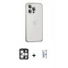MARSİLYAN™- iPhone 15 Pro Max Kılıf Eksen Form Serisi - Siyah Bilvis 0.18mm Plus Cam Ekran Koruyucu + PVD Metal Kamera Lens - GS