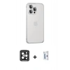 MARSİLYAN™- iPhone 15 Pro Max Kılıf Eksen Form Serisi - Siyah Bilvis 0.18mm Plus Cam Ekran Koruyucu + PVD Metal Kamera Lens - SH