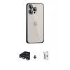 MARSİLYAN™- iPhone 15 Pro Max Kılıf Eksen Form Serisi - Siyah Bilvis 0.18mm Plus Cam Ekran Koruyucu + Raze Metal Kamera Lens - LT