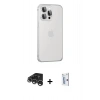 MARSİLYAN™- iPhone 15 Pro Max Kılıf Eksen Form Serisi - Siyah Bilvis 0.18mm Plus Cam Ekran Koruyucu + Raze Metal Kamera Lens - GS