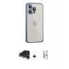 MARSİLYAN™- iPhone 15 Pro Max Kılıf Eksen Form Serisi - Siyah Bilvis 0.18mm Plus Cam Ekran Koruyucu + Raze Metal Kamera Lens - GS