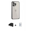 MARSİLYAN™- iPhone 15 Pro Max Kılıf Eksen Form Serisi - Siyah Bilvis 0.18mm Plus Cam Ekran Koruyucu + Raze Metal Kamera Lens - SH