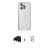MARSİLYAN™- iPhone 15 Pro Max Kılıf Eksen Form Serisi - Siyah Bilvis 0.18mm Plus Cam Ekran Koruyucu + Raze Metal Kamera Lens - SH