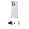 MARSİLYAN™- iPhone 15 Pro Max Kılıf Eksen Form Serisi - Siyah Bilvis 0.18mm Plus Cam Ekran Koruyucu + Raze Metal Kamera Lens - SH