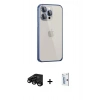 MARSİLYAN™- iPhone 15 Pro Max Kılıf Eksen Form Serisi - Siyah Bilvis 0.18mm Plus Cam Ekran Koruyucu + Raze Metal Kamera Lens - SH