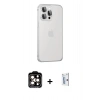MARSİLYAN™- iPhone 15 Pro Max Kılıf Eksen Form Serisi - Siyah Bilvis 0.18mm Plus Cam Ekran Koruyucu + PVD Metal Kamera Lens - TU