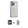 MARSİLYAN™- iPhone 15 Pro Max Kılıf Eksen Form Serisi - Siyah Bilvis 3D Cam Ekran Koruyucu + PVD Metal Kamera Lens - TU
