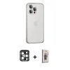 MARSİLYAN™- iPhone 15 Pro Max Kılıf Eksen Form Serisi - Siyah Bilvis 3D Cam Ekran Koruyucu + PVD Metal Kamera Lens - LT