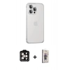 MARSİLYAN™- iPhone 15 Pro Max Kılıf Eksen Form Serisi - Siyah Bilvis 3D Cam Ekran Koruyucu + PVD Metal Kamera Lens - TU