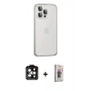MARSİLYAN™- iPhone 15 Pro Max Kılıf Eksen Form Serisi - Siyah Bilvis 3D Cam Ekran Koruyucu + PVD Metal Kamera Lens - TU