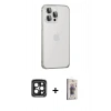 MARSİLYAN™- iPhone 15 Pro Max Kılıf Eksen Form Serisi - Siyah Bilvis 3D Cam Ekran Koruyucu + PVD Metal Kamera Lens - SH