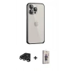 MARSİLYAN™- iPhone 15 Pro Max Kılıf Eksen Form Serisi - Siyah Bilvis 3D Cam Ekran Koruyucu + Raze Metal Kamera Lens - TMGI