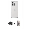 MARSİLYAN™- iPhone 15 Pro Max Kılıf Eksen Form Serisi - Siyah Bilvis 3D Cam Ekran Koruyucu + Raze Metal Kamera Lens - TMGI