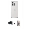 MARSİLYAN™- iPhone 15 Pro Max Kılıf Eksen Form Serisi - Siyah Bilvis 3D Cam Ekran Koruyucu + Raze Metal Kamera Lens - LT