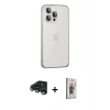 MARSİLYAN™- iPhone 15 Pro Max Kılıf Eksen Form Serisi - Siyah Bilvis 3D Cam Ekran Koruyucu + Raze Metal Kamera Lens - LT