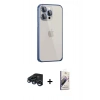 MARSİLYAN™- iPhone 15 Pro Max Kılıf Eksen Form Serisi - Siyah Bilvis 3D Mat Cam Ekran Koruyucu + Raze Metal Kamera Lens - LT