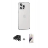 MARSİLYAN™- iPhone 15 Pro Max Kılıf Eksen Form Serisi - Siyah Bilvis 3D Mat Cam Ekran Koruyucu + Raze Metal Kamera Lens - GS