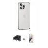 MARSİLYAN™- iPhone 15 Pro Max Kılıf Eksen Form Serisi - Siyah Bilvis 3D Mat Cam Ekran Koruyucu + Raze Metal Kamera Lens - LT
