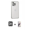 MARSİLYAN™- iPhone 15 Pro Max Kılıf Eksen Form Serisi - Siyah Bilvis 3D Mat Cam Ekran Koruyucu + Siyah PVD Metal Kamera Lens
