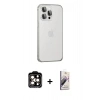 MARSİLYAN™- iPhone 15 Pro Max Kılıf Eksen Form Serisi - Siyah Bilvis 3D Mat Cam Ekran Koruyucu + PVD Metal Kamera Lens - TU