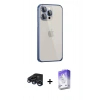 MARSİLYAN™- iPhone 15 Pro Max Kılıf Eksen Form Serisi - Siyah Bilvis 5in1 3D Magic Cam Ekran Koruyucu + Raze Metal Kamera Lens - LT