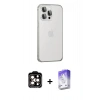 MARSİLYAN™- iPhone 15 Pro Max Kılıf Eksen Form Serisi - Siyah Bilvis 5in1 3D Magic Cam Ekran Koruyucu + PVD Metal Kamera Lens - TU