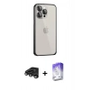 MARSİLYAN™- iPhone 15 Pro Max Kılıf Eksen Form Serisi - Siyah Bilvis 5in1 3D Magic Cam Ekran Koruyucu + Raze Metal Kamera Lens - TMGI