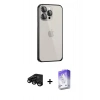 MARSİLYAN™- iPhone 15 Pro Max Kılıf Eksen Form Serisi - Siyah Bilvis 5in1 3D Magic Cam Ekran Koruyucu + Raze Metal Kamera Lens - SH