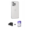 MARSİLYAN™- iPhone 15 Pro Max Kılıf Eksen Form Serisi - Siyah Bilvis 5in1 3D Magic Cam Ekran Koruyucu + Raze Metal Kamera Lens - TMGI