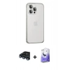 MARSİLYAN™- iPhone 15 Pro Max Kılıf Eksen Form Serisi - Siyah Bilvis 5in1 5D Magic Hayalet Cam Ekran Koruyucu + Raze Metal Kamera Lens - LT