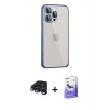 MARSİLYAN™- iPhone 15 Pro Max Kılıf Eksen Form Serisi - Siyah Bilvis 5in1 5D Magic Hayalet Cam Ekran Koruyucu + Raze Metal Kamera Lens - LT