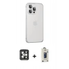 MARSİLYAN™- iPhone 15 Pro Max Kılıf Eksen Form Serisi - Siyah Bilvis Hayalet Cam Ekran Koruyucu + PVD Metal Kamera Lens - GI