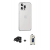MARSİLYAN™- iPhone 15 Pro Max Kılıf Eksen Form Serisi - Siyah Bilvis Hayalet Cam Ekran Koruyucu + Raze Metal Kamera Lens - GS