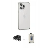 MARSİLYAN™- iPhone 15 Pro Max Kılıf Eksen Form Serisi - Siyah Bilvis Hayalet Cam Ekran Koruyucu + Raze Metal Kamera Lens - GS