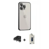 MARSİLYAN™- iPhone 15 Pro Max Kılıf Eksen Form Serisi - Siyah Bilvis Hayalet Cam Ekran Koruyucu + Raze Metal Kamera Lens - GS