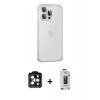 MARSİLYAN™- iPhone 15 Pro Max Kılıf Eksen Form Serisi - Siyah Bilvis Hayalet Cam Ekran Koruyucu + PVD Metal Kamera Lens - TU